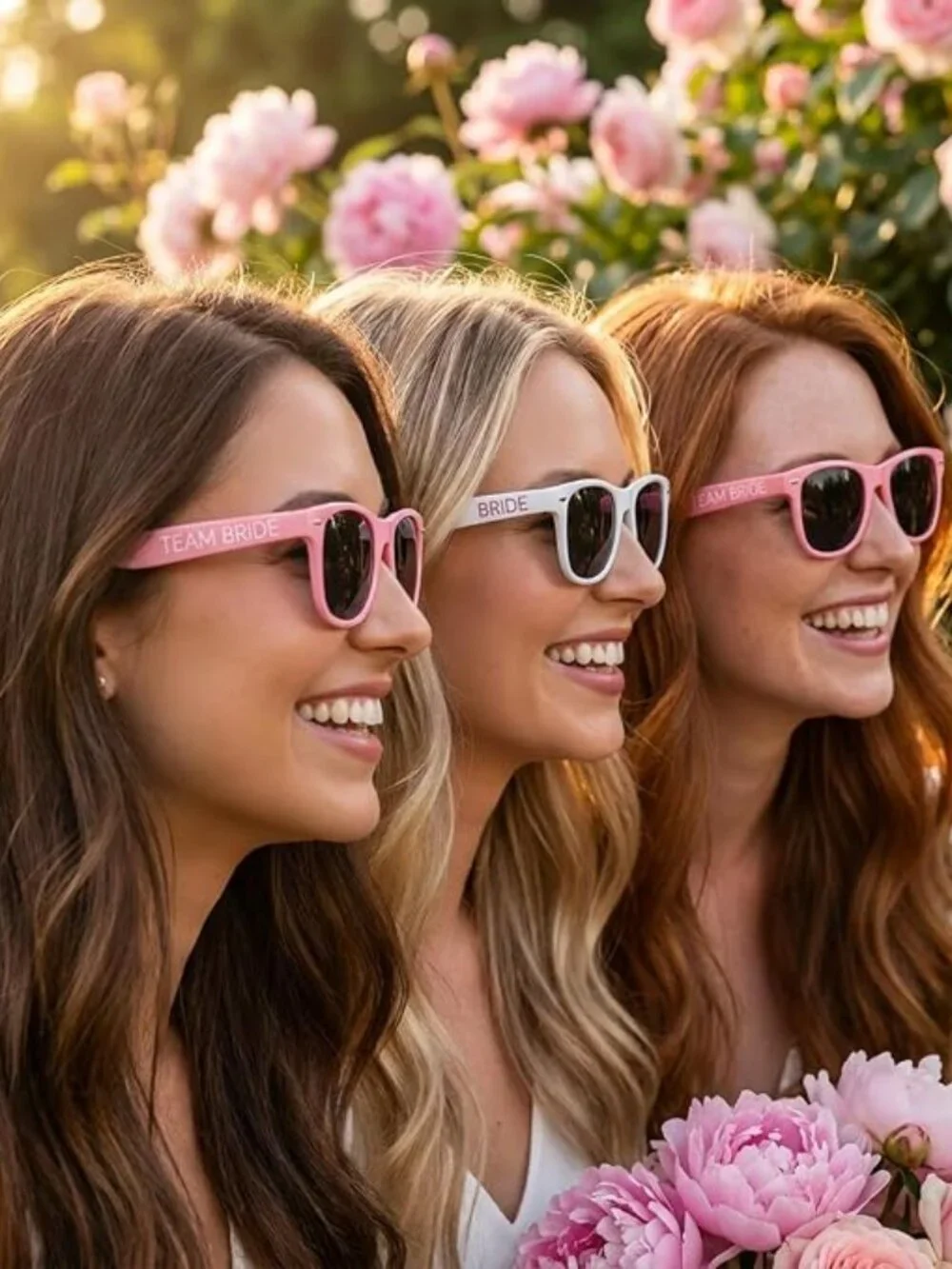 Bride & Team Bride Pink and White Sunglasses Set